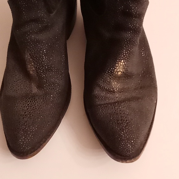 Vibram Leather Western Rodeo Festival Party Gothic Sz 8 Black-Cream-Gold Colors - Picture 5 of 11